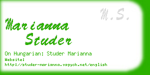 marianna studer business card